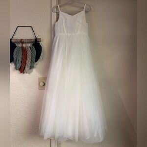 Girls White Azazie dress.